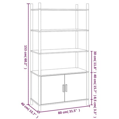 Hoge Kast 80X40X153 Cm Bewerkt Hout