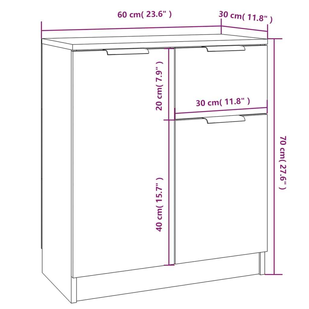 Dressoirs 60X30X70 Cm Bewerkt Hout