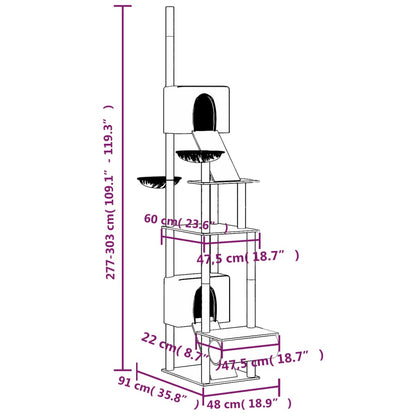 Kattenmeubel Vloer Tot Plafond 277-303 Cm Kleurig