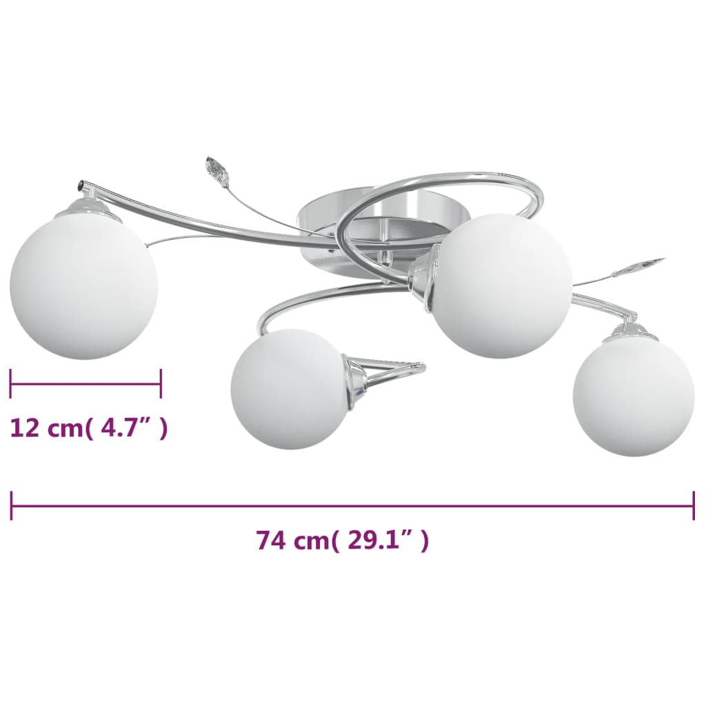 Plafondlamp Met Glasbollen Rond 4Xg9 Zwart