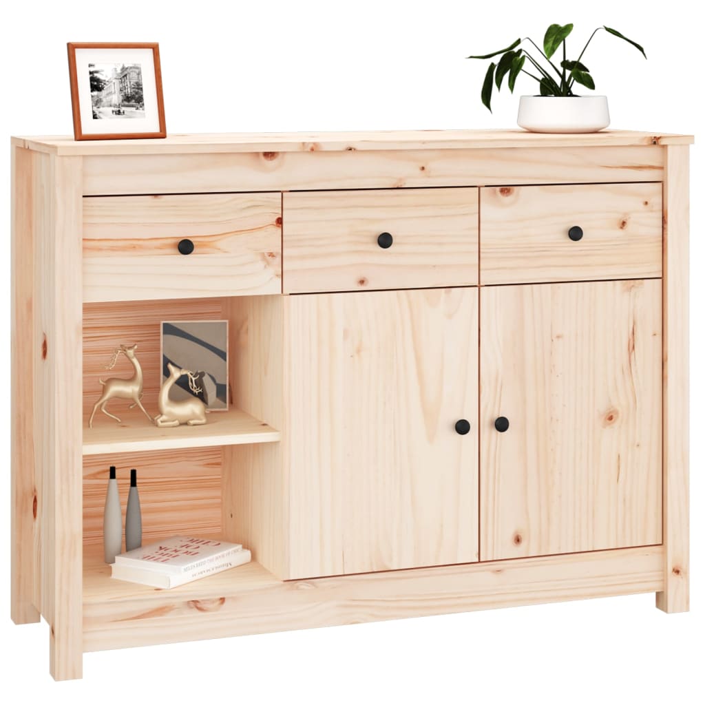 Dressoir 100X35X74 Cm Massief Grenenhout