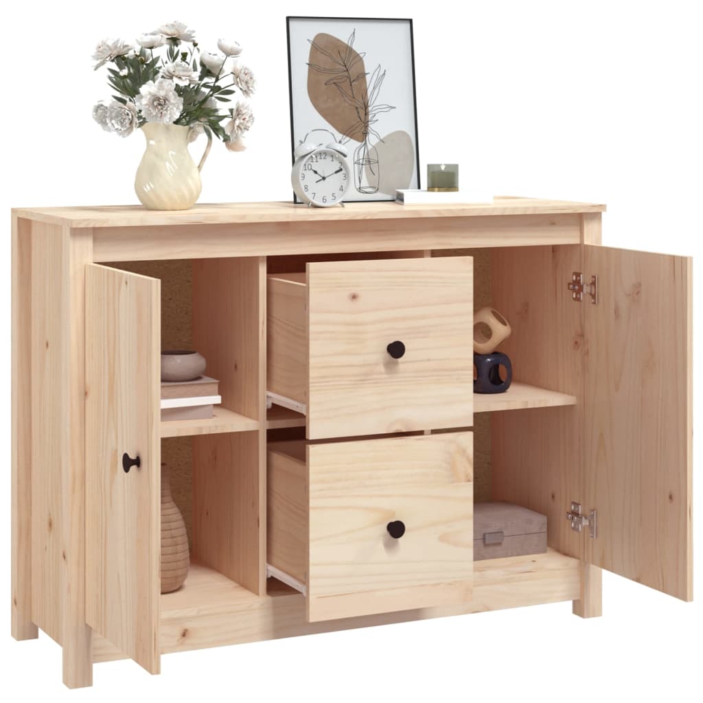 Dressoir 100X35X74 Cm Massief Grenenhout