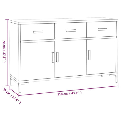 Dressoir 110X35X70 Cm Massief Grenenhout