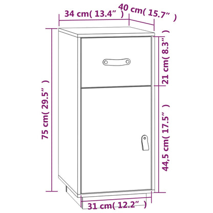 Dressoir 34X40X75 Cm Massief Grenenhout