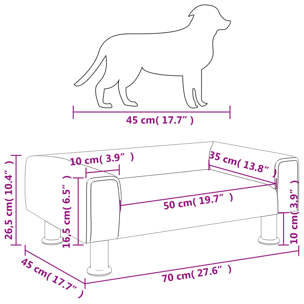 Hondenmand 70X45X26,5 Cm Fluweel