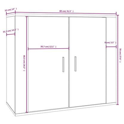 Dressoir 80X33X70 Cm Bewerkt Hout