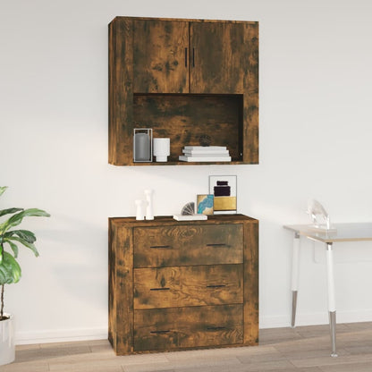 Wandkast 80X33X80 Cm Bewerkt Hout