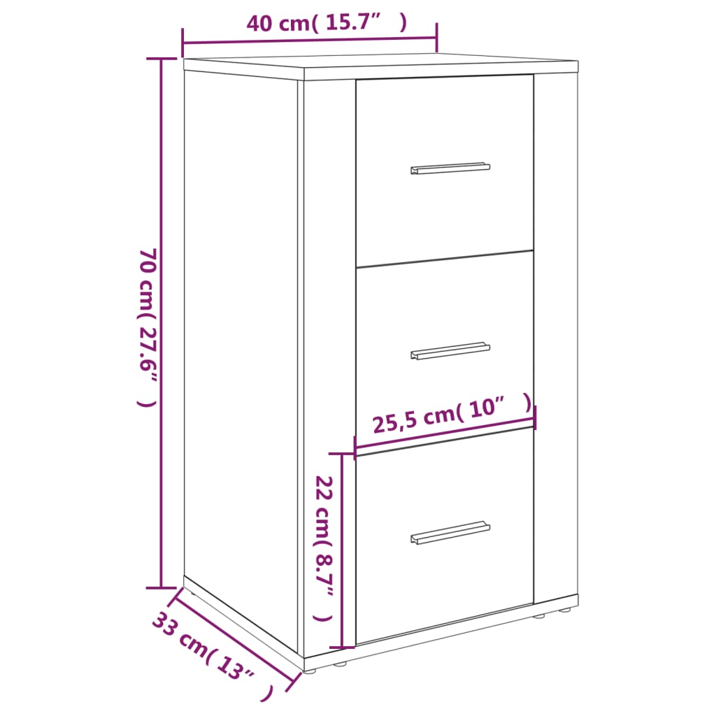 Dressoir 40X33X70 Cm Bewerkt Hout