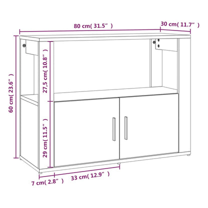 Dressoir 80X30X60 Cm Bewerkt Hout