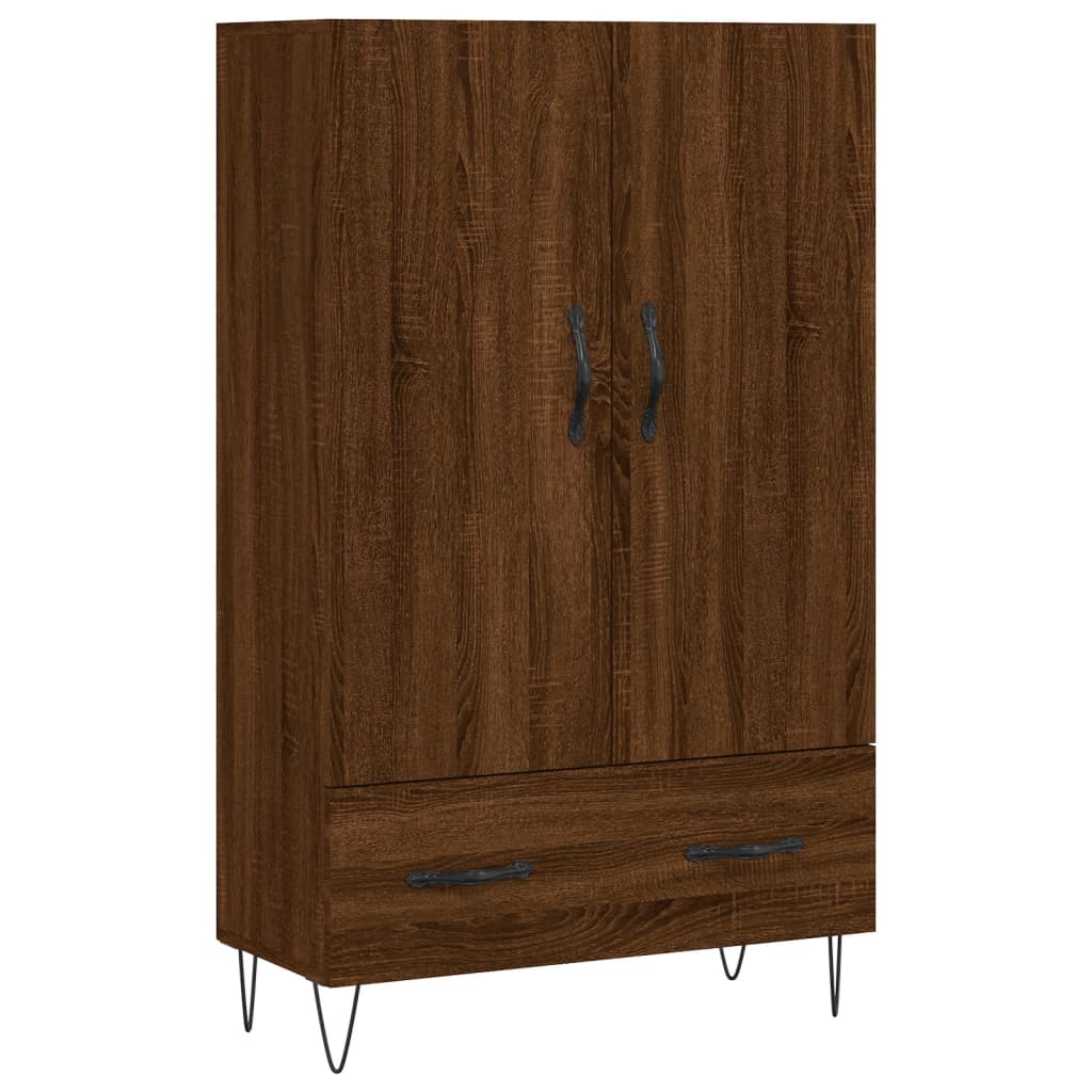 Hoge Kast 69,5X31X115 Cm Bewerkt Hout Bruin Eikenkleur