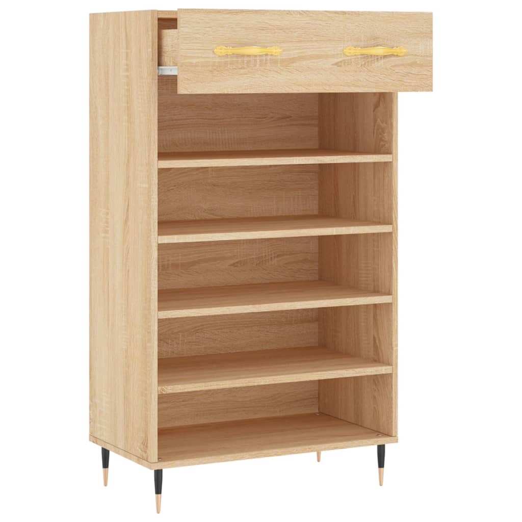 Schoenenkast 60X35X105 Cm Bewerkt Hout Kleurig