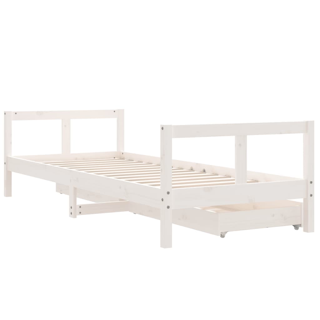 Kinderbedframe Met Lades Massief Grenenhout