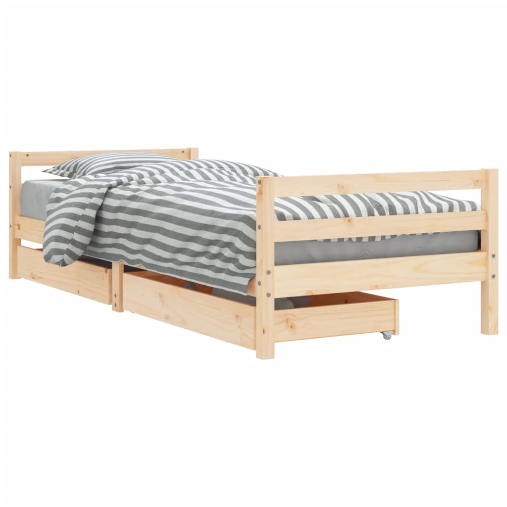 Kinderbedframe Met Lades Massief Grenenhout