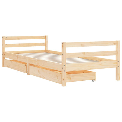 Kinderbedframe Met Lades Massief Grenenhout