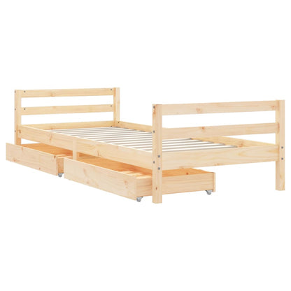 Kinderbedframe Met Lades Massief Grenenhout