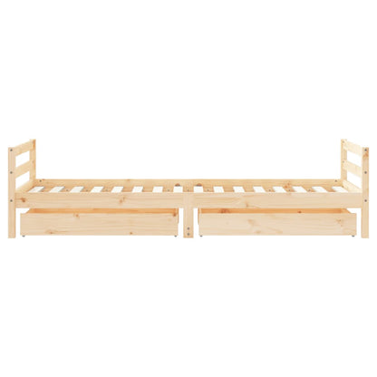 Kinderbedframe Met Lades Massief Grenenhout