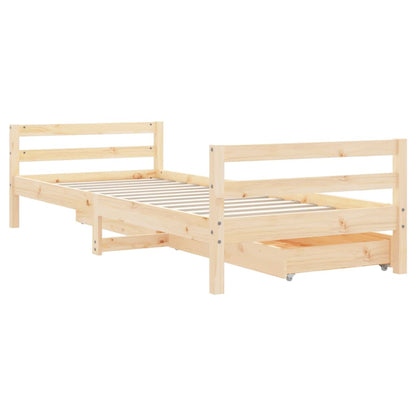 Kinderbedframe Met Lades Massief Grenenhout