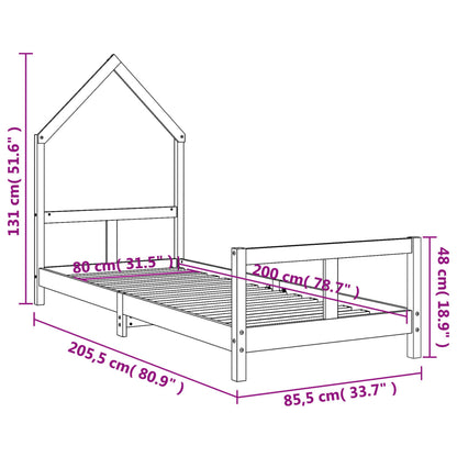 Kinderbedframe Massief Grenenhout