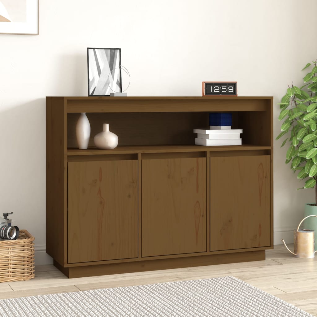 Dressoir 104,5X34X80 Cm Massief Grenenhout