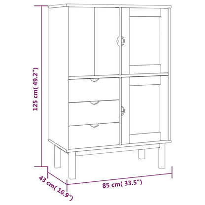 Hoge Kast Otta 85X43X125 Cm Massief Grenenhout