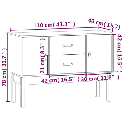 Dressoir 110X40X78 Cm Massief Grenenhout