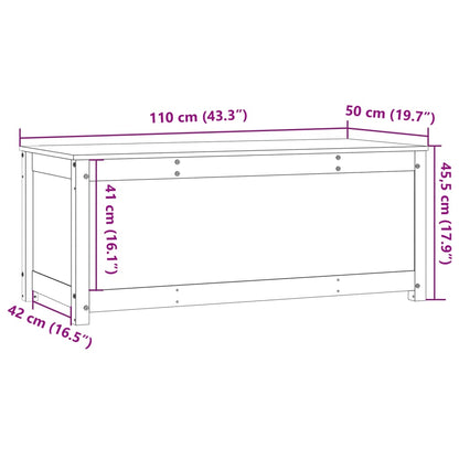 Opbergbox 110X50X45,5 Cm Massief Grenenhout