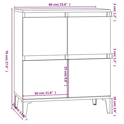 Dressoir 60X35X70 Cm Bewerkt Hout