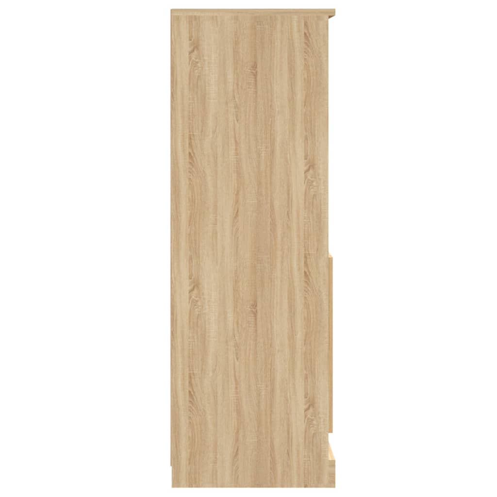 Hoge Kast 60X35,5X103,5 Cm Bewerkt Hout Kleurig