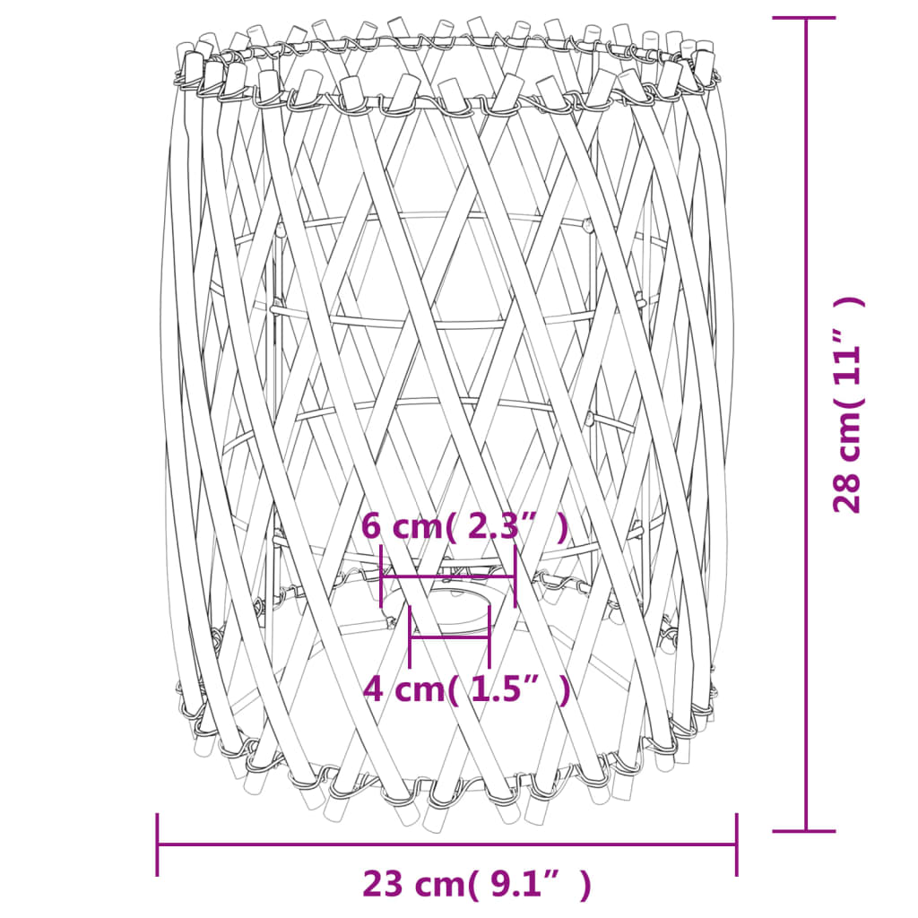 Lampenkap Ø23X28 Cm Wicker