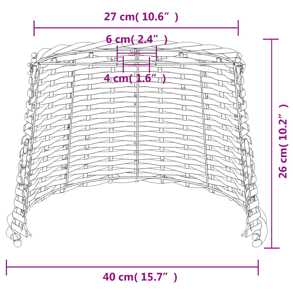 Plafondlampenkap Ø40X26 Cm Wicker