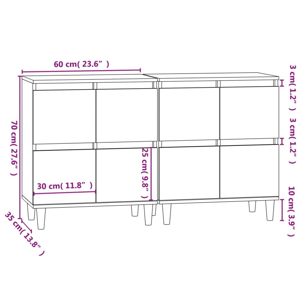 Dressoirs 60X35X70 Cm Bewerkt Hout