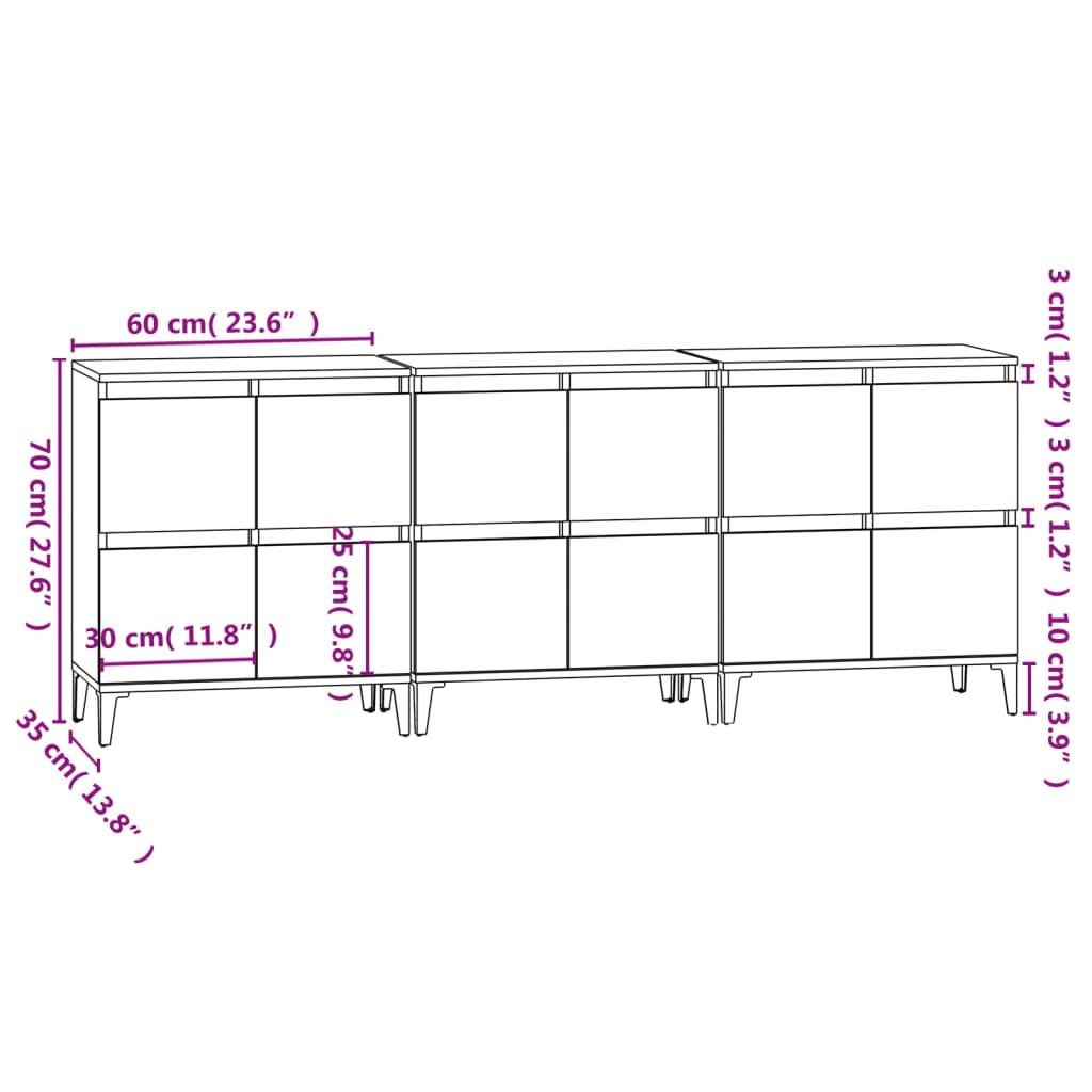 Dressoirs 60X35X70 Cm Bewerkt Hout