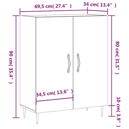 Dressoir 69,5X34X90 Cm Bewerkt Hout