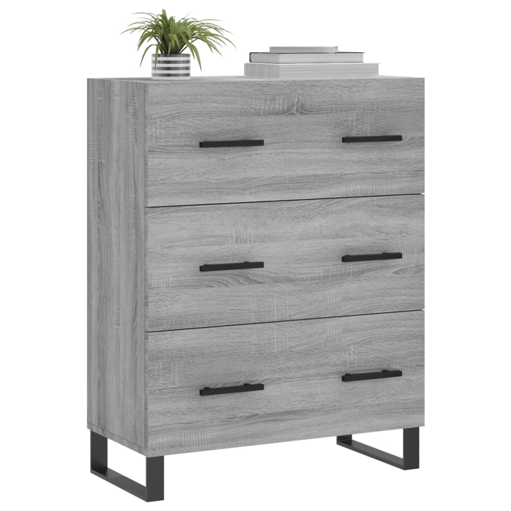 Dressoir 69,5X34X90 Cm Bewerkt Hout Eikenkleurig