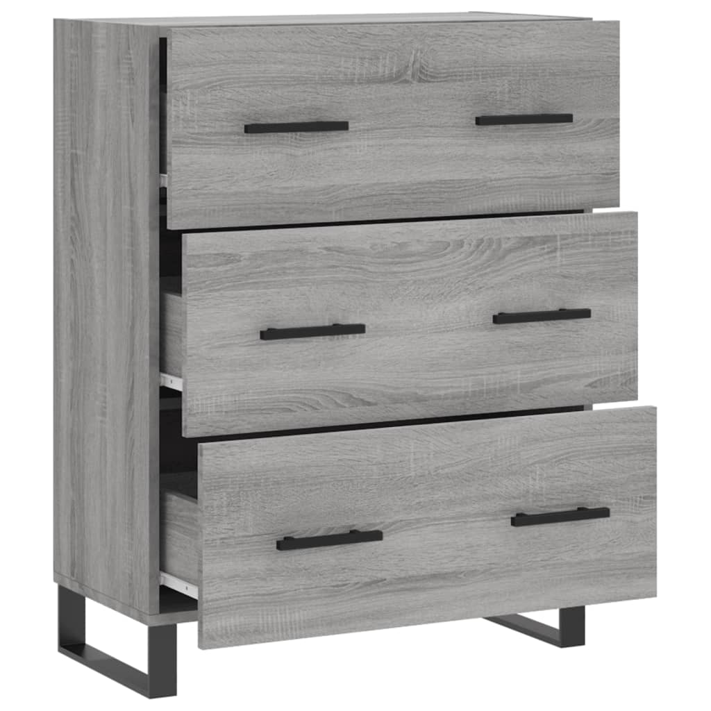 Dressoir 69,5X34X90 Cm Bewerkt Hout Eikenkleurig