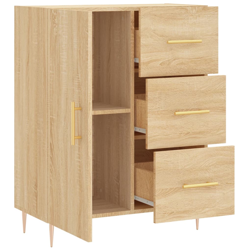 Dressoir 69,5X34X90 Cm Bewerkt Hout Kleurig