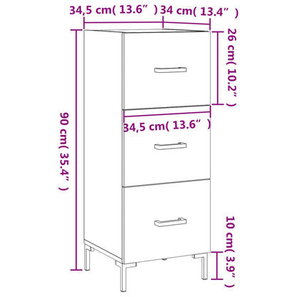 Dressoir 34,5X34X90 Cm Bewerkt Hout