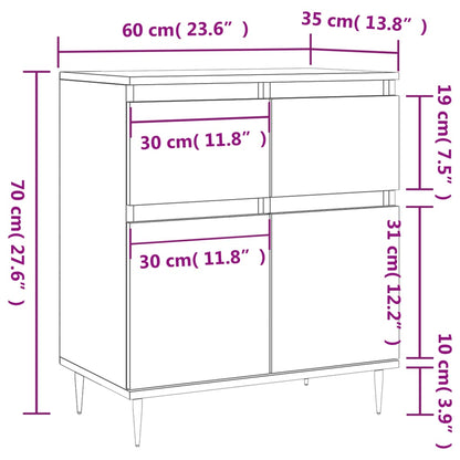 Dressoir 60X35X70 Cm Bewerkt Hout