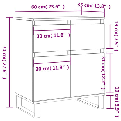 Dressoir 60X35X70 Cm Bewerkt Hout