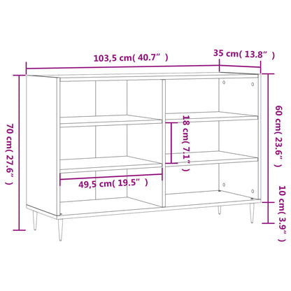 Dressoir 103,5X35X70 Cm Bewerkt Hout