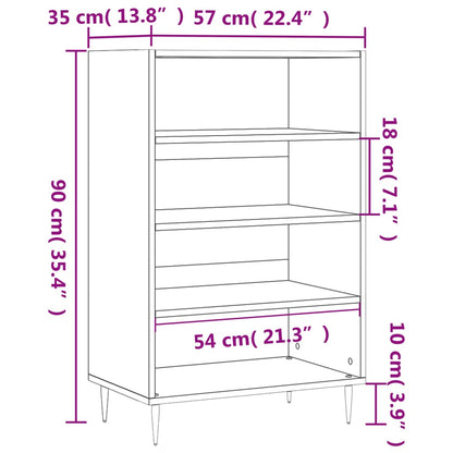 Hoge Kast 57X35X90 Cm Bewerkt Hout Bruin Eikenkleur