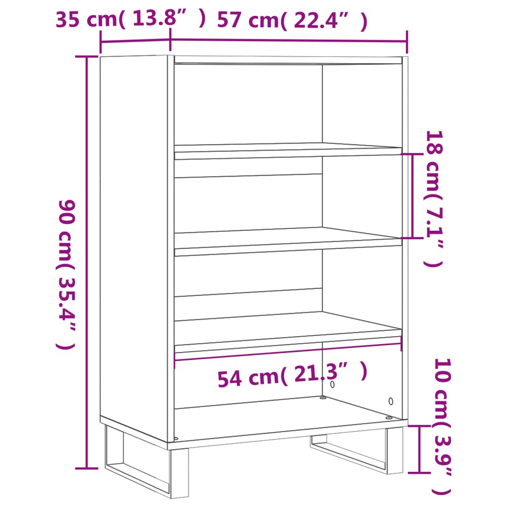 Hoge Kast 57X35X90 Cm Bewerkt Hout