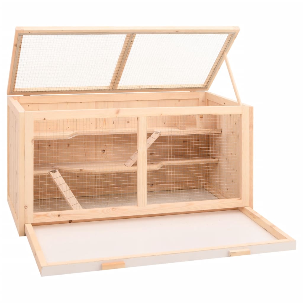 Hamsterkooi 89,5X45X45 Cm Massief Vurenhout