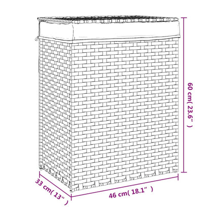 Wasmand Met Deksel 46X33X60 Cm Poly Rattan