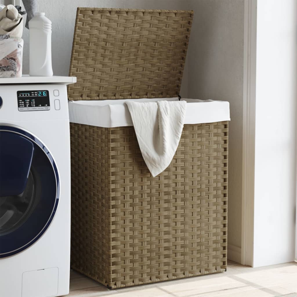 Wasmand Met Deksel 46X33X60 Cm Poly Rattan