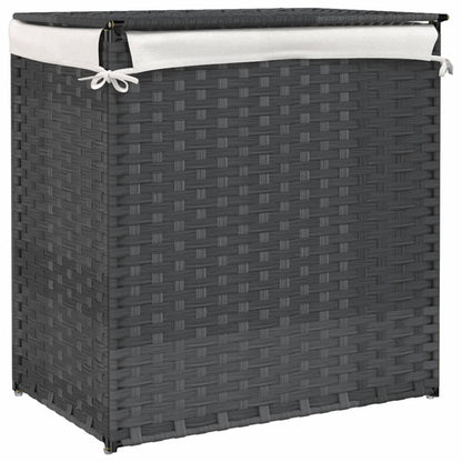 Wasmand Met 2 Vakken 53X35X57 Cm Poly Rattan