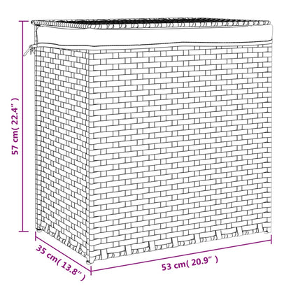 Wasmand Met 2 Vakken 53X35X57 Cm Poly Rattan