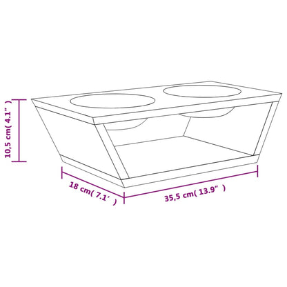 Hondenvoerbakken Verhoogd 35,5X18X10,5 Cm Bamboe