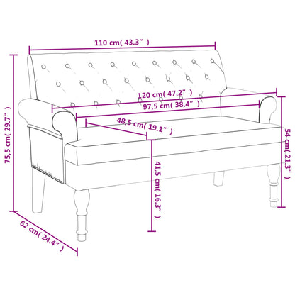 Bankje Met Rugleuning 120X62X75,5 Cm Stof