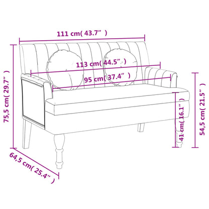 Bankje Met Kussens 113X64,5X75,5 Cm Stof